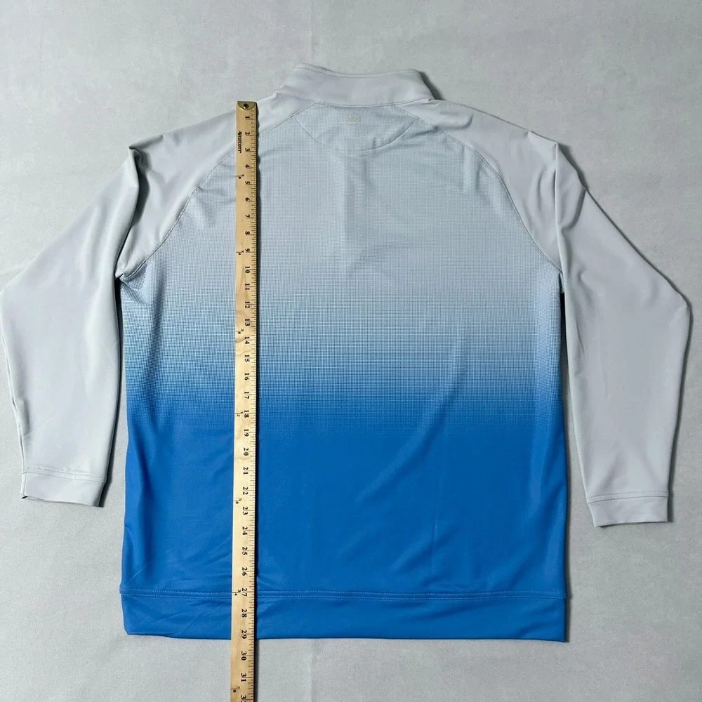 Peter Millar 1/4 Zip Pullover Men XL Gray Blue Ombre Performance Golf